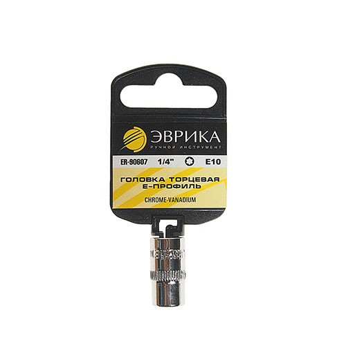 Головка E10 торкс 1/4" DR с держателем ЭВРИКА ER-90607H 