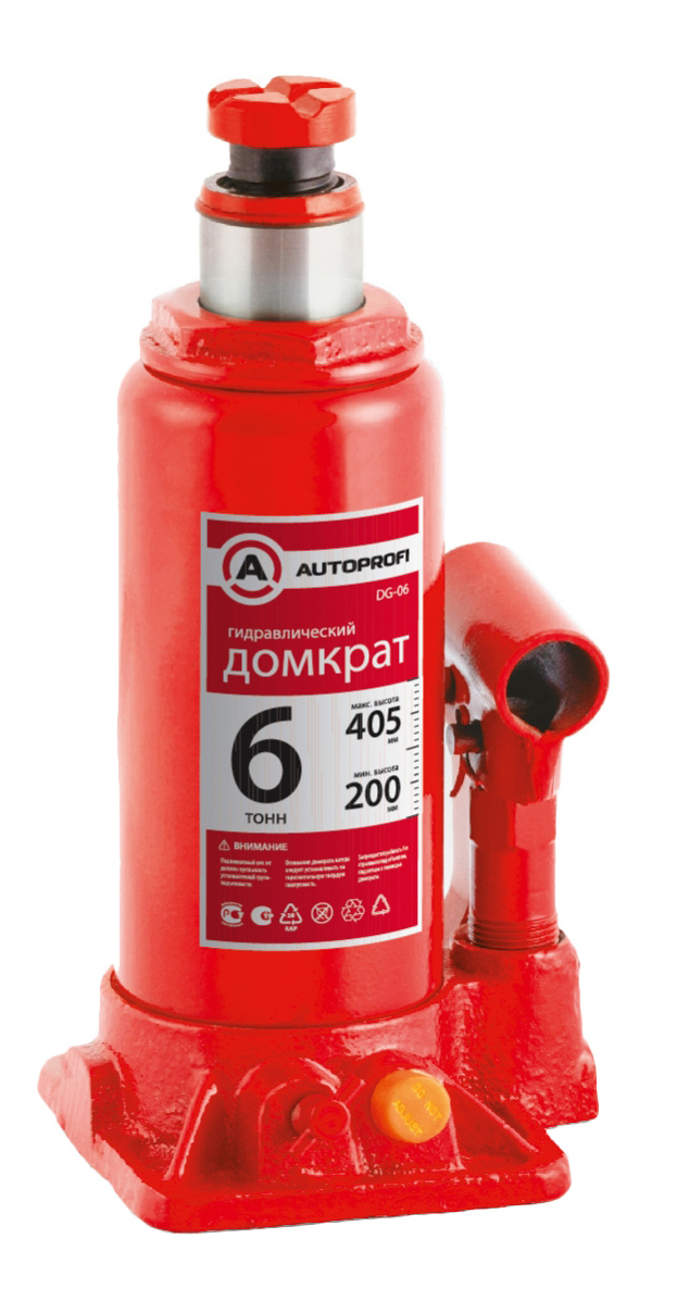 Домкрат бутылочный  6т. 200-405 мм защита от перегруза AUTOPROFI DG-06