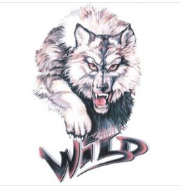 Наклейка "Волк (Wild)" наружная полноцветная, 16х11 см уп.10шт