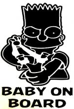 Наклейка (вырезанная) "Baby on Board №3" ( 12х17см) чёрный шт