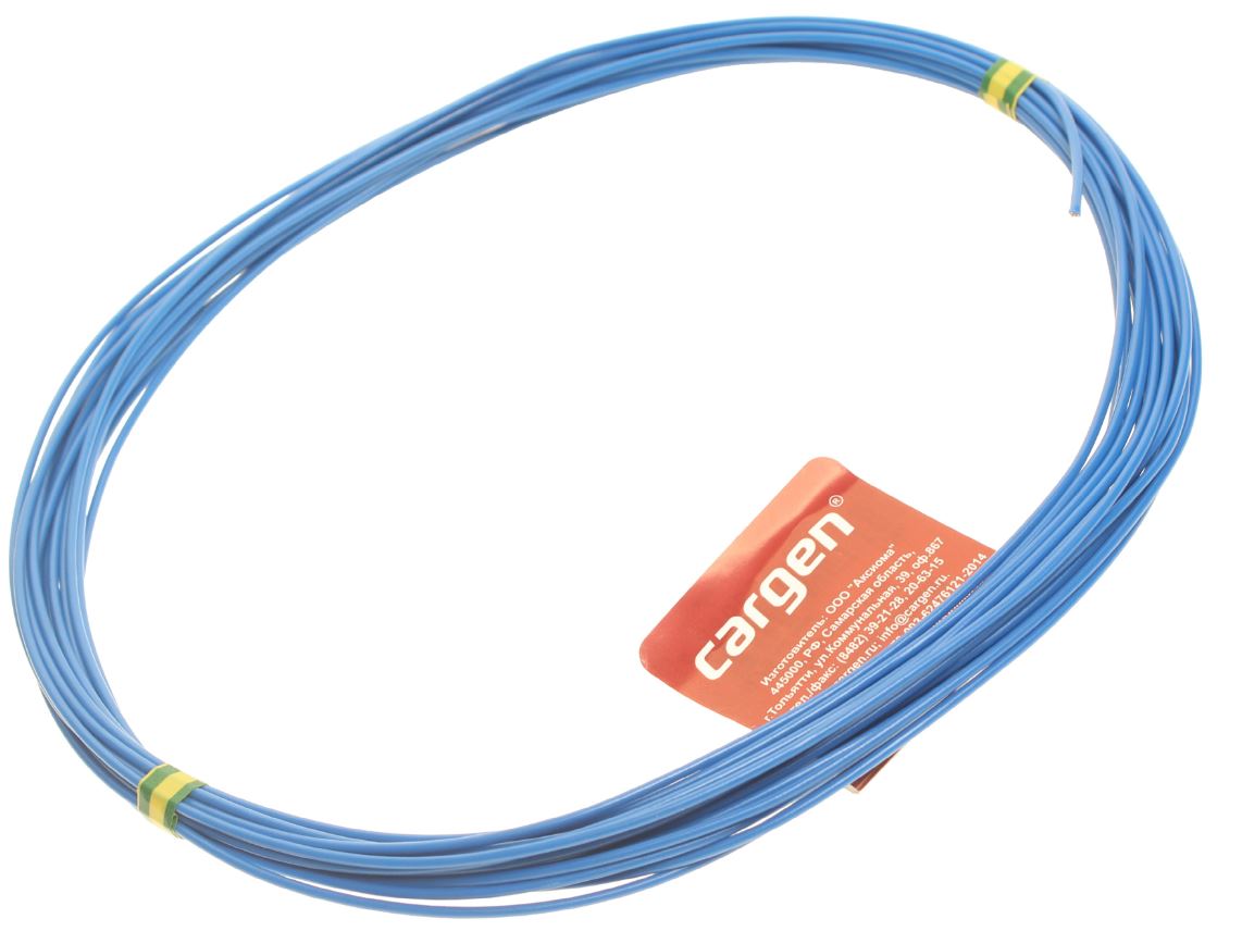 Провод монтажный ПВАМ 10м (сечение 0.75 кв.мм) голубой CARGEN