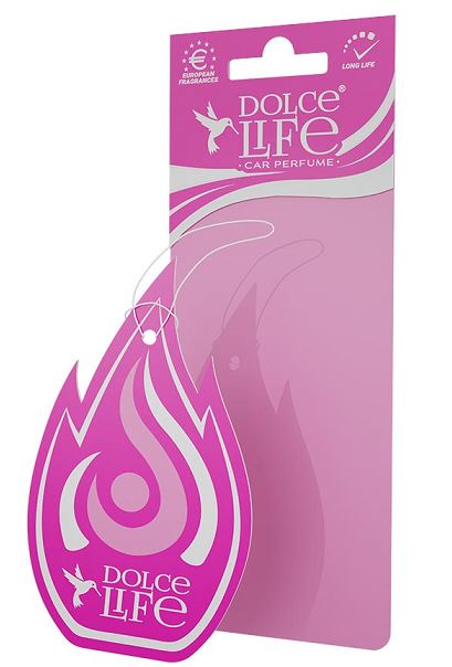 Ароматизатор подвесной картонный Dolce Life "Flame" с пробником аромата Бабл Гам /1/50/