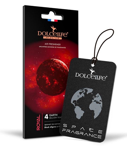Ароматизатор подвесной картонный Dolce Life с пробником аромата Royal /Nasomatto-black afgano /1/40/