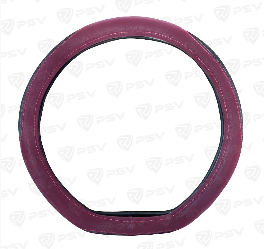 Оплетка на руль  PSV SLIK CORNER со скошенным низом Fiber (Черно-Красный) М, экокожа