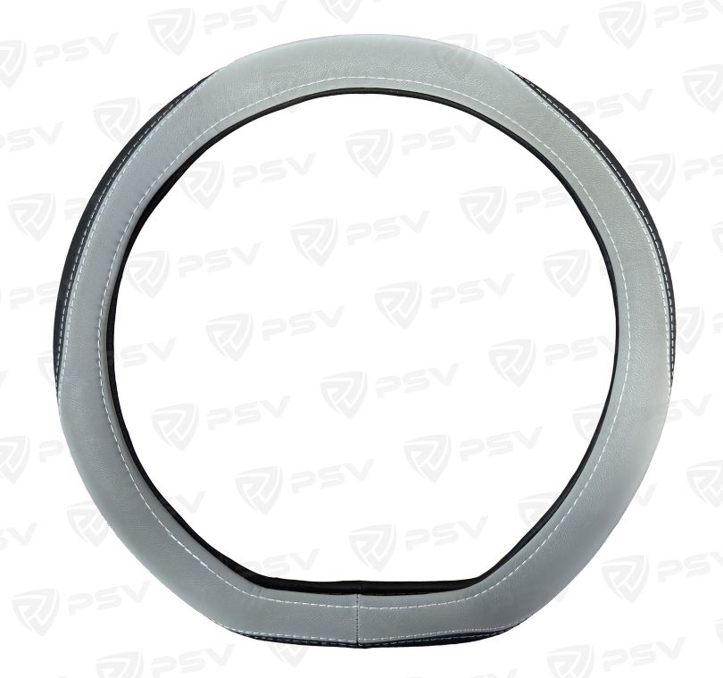 Оплетка на руль  PSV SLIK CORNER со скошенным низом Fiber (Черно-Серый) М, экокожа