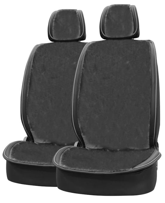 Накидки на сиденье искусственный мех Brink Mutton 128x56/47x25 (Т.Серый), 2 шт.