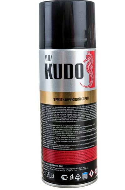 Герметик от протечек и трещин KUDO черный (520мл) аэрозоль (KU-H302)