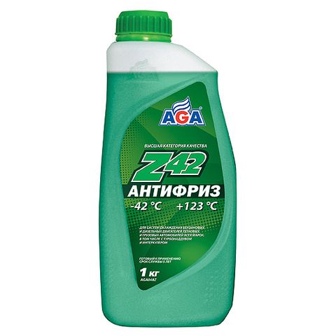 Антифриз AGA готовый к применению, зеленый, -42С, 1 кг, G-12++
