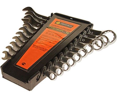 Набор ключей комбинированных 10 пр. 6-19мм сатинированных холдер ЭВРИКА ER-31100