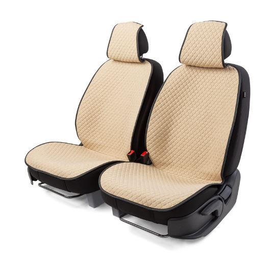Накидки на передние сиденья CarPerformance CUS-1052 BE/BE 2 шт. материал  fiberflax (мягкий лен), ме