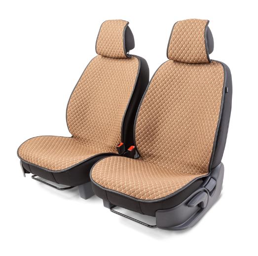 Накидки на передние сиденья CarPerformance CUS-1052 BR/BE 2 шт. материал  fiberflax (мягкий лен), ме
