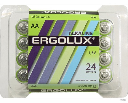 Батарейки AA: LR06-BC24 ALKALINE 1,5V ERGOLUX /24/240/480