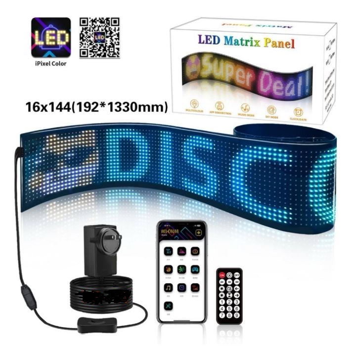 Светящаяся панель Глаз на лобовое стекло 16*144 (192*1330)