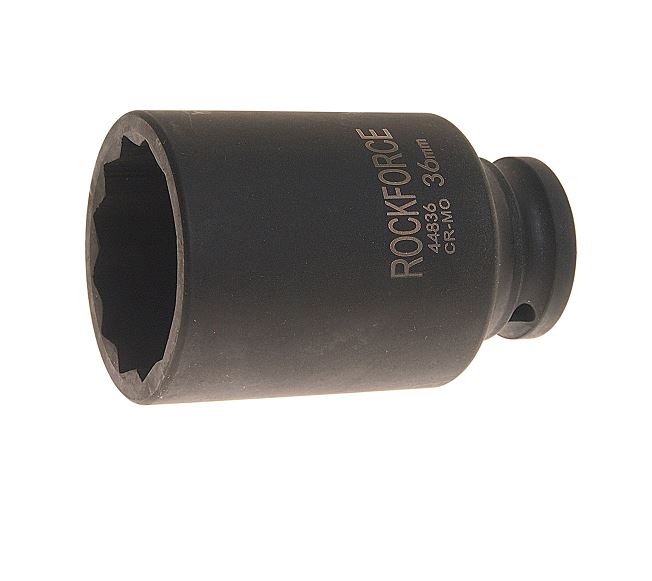 Головка торцевая 36мм 1/2" 12-гранная ударная L=45мм ROCKFORCE RF-44836 /1/10
