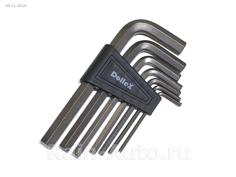 Набор ключей шестигранных  7пр. 2,5-10 мм  Г-образных имбусовых DolleX SHK-007