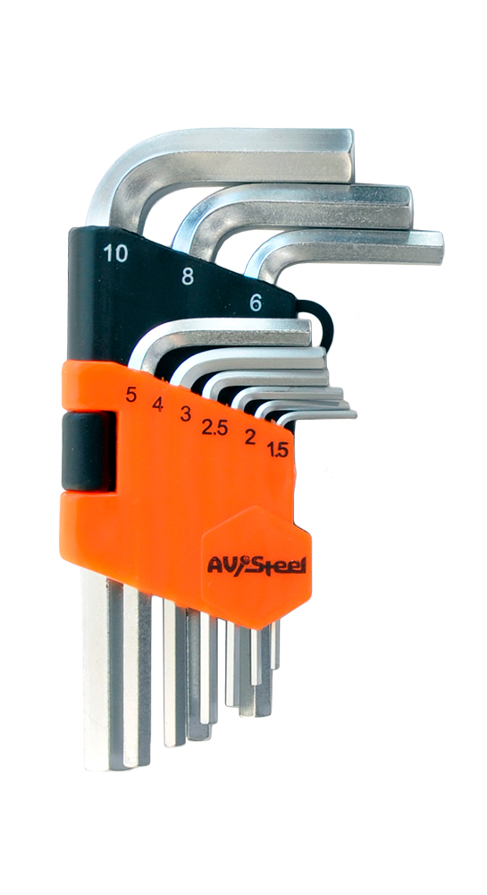 Набор ключей шестигранных  9 пр. 1,5-10мм "AV Steel" AV-361109