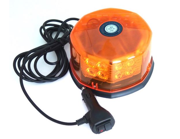 Маяк проблесковый светодиодный 830S-30 Y/Y 32 LED оранжевый ("Стробоскоп", на магните, в прикур.) DC