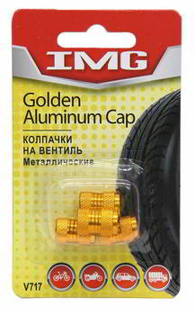 Колпачки на вентиль шины V717 GOLD металл (4шт) IMG /1/10/120 NEW