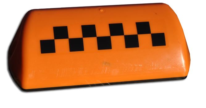 Знак TAXI (шашка) Большой 6 магнитов, подсветка 12V, цвет Оранжевый РАСПРОДАЖА