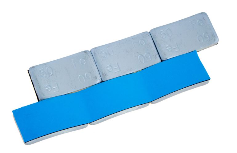 Груза адгезивные Fe 150 3×50 гр (Синий скотч) (Zn) (Грузовой) (20 шт.), упак