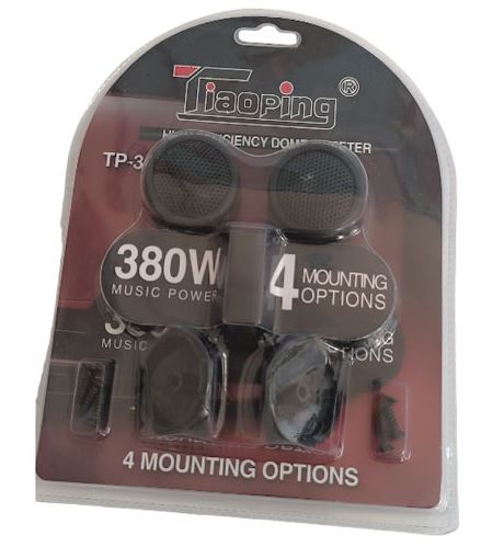 Динамики автомобильные высокочастотные Твитеры TP-366, 380W, 3,5 -22kHz. 89dB, 28mm, импеданс 4