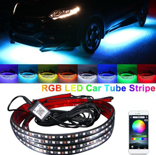 Подсветка RGB 90*120 днища а/м многоцветная, многофункциональная с управлением через смартфон к-т 2ш